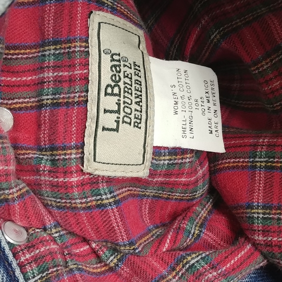 SOLD LL Bean Double L Flannel Lined Relaxed 10 A923 - Picture 5 of 6